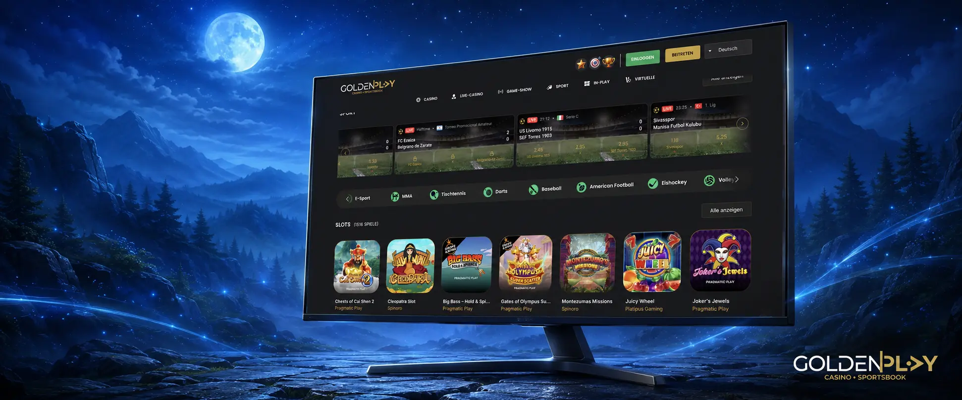 Wie startet man Live-Spiele?